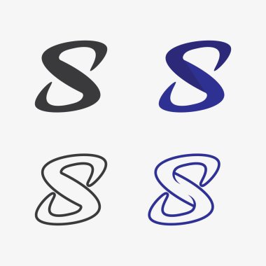 S logo yazı tipi ve S harfi logo tasarım vektörü grafiği