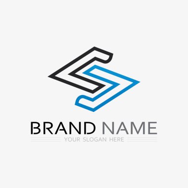 S logo yazı tipi ve S harfi logo tasarım vektörü grafiği