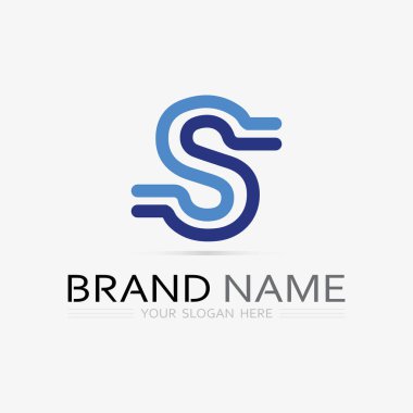 S logo yazı tipi ve S harfi logo tasarım vektörü grafiği
