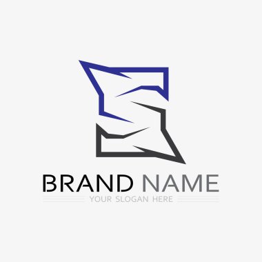 S logo yazı tipi ve S harfi logo tasarım vektörü grafiği