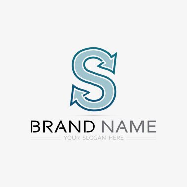 S logo yazı tipi ve S harfi logo tasarım vektörü grafiği