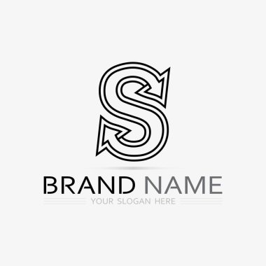 S logo yazı tipi ve S harfi logo tasarım vektörü grafiği