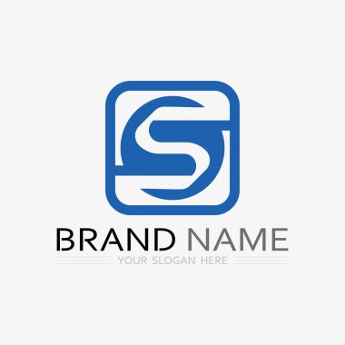 S logo yazı tipi ve S harfi logo tasarım vektörü grafiği