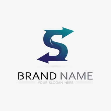 S logo yazı tipi ve S harfi logo tasarım vektörü grafiği