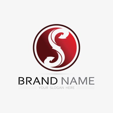 S logo yazı tipi ve S harfi logo tasarım vektörü grafiği