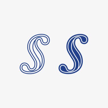 S logo yazı tipi ve S harfi logo tasarım vektörü grafiği
