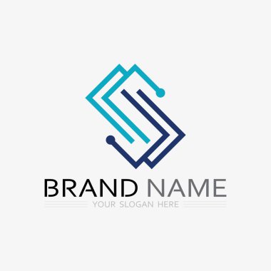 S logo yazı tipi ve S harfi logo tasarım vektörü grafiği