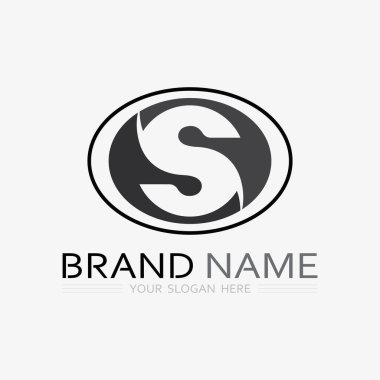 S logo yazı tipi ve S harfi logo tasarım vektörü grafiği