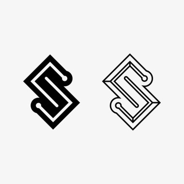 S logo yazı tipi ve S harfi logo tasarım vektörü grafiği