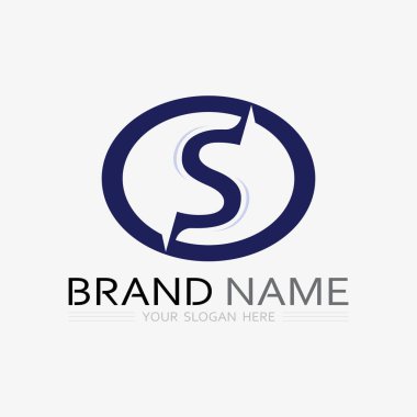 S logo yazı tipi ve S harfi logo tasarım vektörü grafiği
