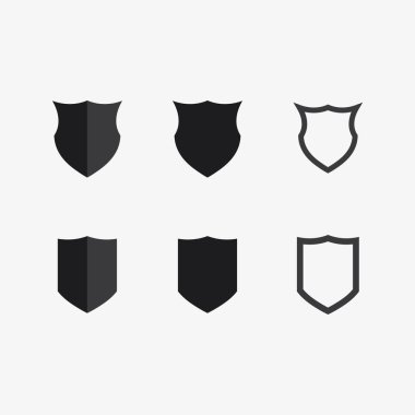 Kalkan logo tasarım vektörü, kalkan amblemi logo şablonu, logosymbol simge vektörü