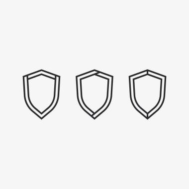 Kalkan logo tasarım vektörü, kalkan amblemi logo şablonu, logosymbol simge vektörü