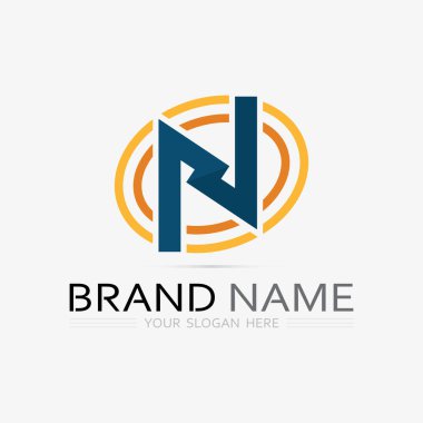 N Harfi Logo Şablonu vektör resimleme tasarımı