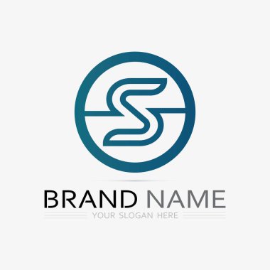 S logo yazı tipi ve S harfi logo tasarım vektörü grafiği