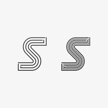 S logo yazı tipi ve S harfi logo tasarım vektörü grafiği