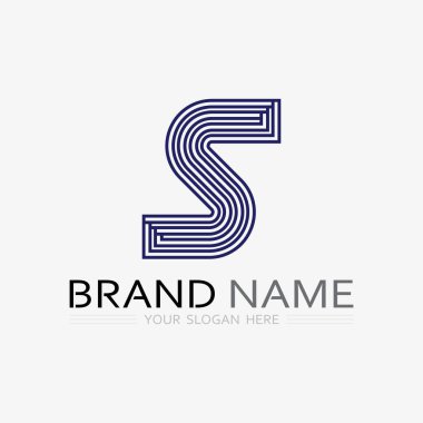 S logo yazı tipi ve S harfi logo tasarım vektörü grafiği