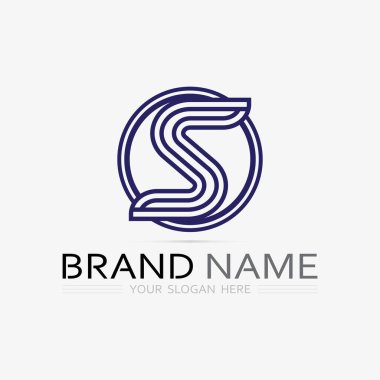 S logo yazı tipi ve S harfi logo tasarım vektörü grafiği