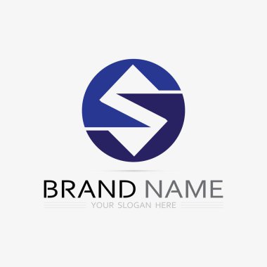 S logo yazı tipi ve S harfi logo tasarım vektörü grafiği