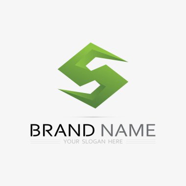 S logo yazı tipi ve S harfi logo tasarım vektörü grafiği