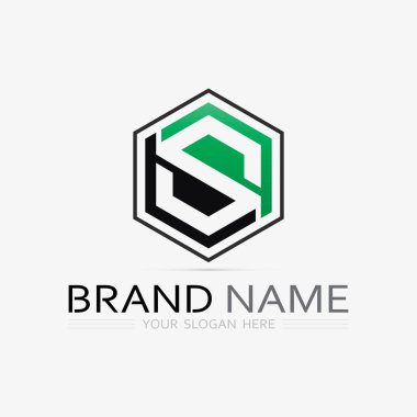 S logo yazı tipi ve S harfi logo tasarım vektörü grafiği
