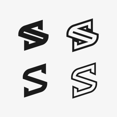 S logo yazı tipi ve S harfi logo tasarım vektörü grafiği
