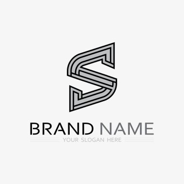 S logo yazı tipi ve S harfi logo tasarım vektörü grafiği