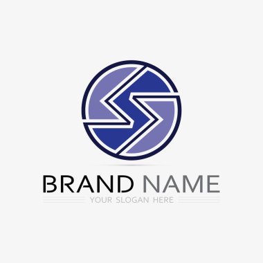 S logo yazı tipi ve S harfi logo tasarım vektörü grafiği
