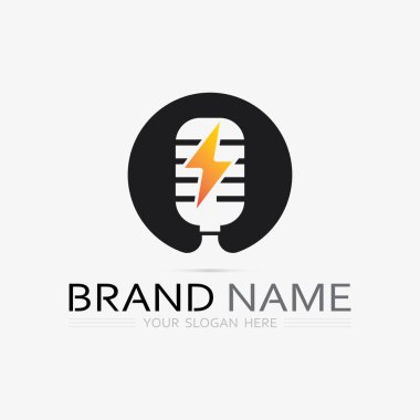 Müzik logosu ve Simge Vektörü illüstrasyon tasarımı