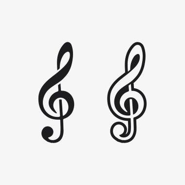 Müzik logosu ve Simge Vektörü illüstrasyon tasarımı