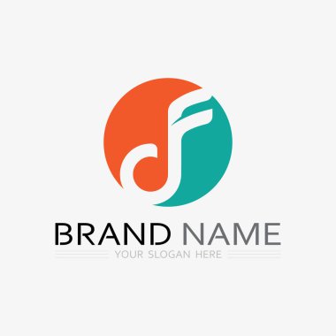 Müzik logosu ve Simge Vektörü illüstrasyon tasarımı
