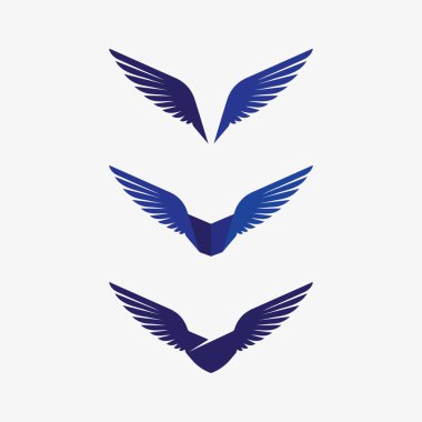 Kanatlar logo vektör simgesi çizim şablonu