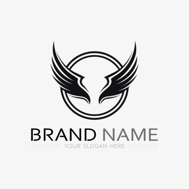 Kanatlar logo vektör simgesi çizim şablonu