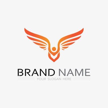 Kanatlar logo vektör simgesi çizim şablonu