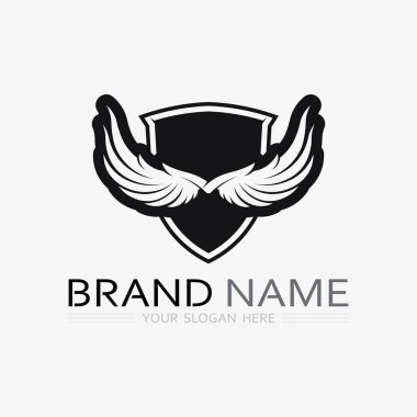 Kanatlar logo vektör simgesi çizim şablonu