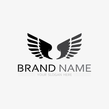 Kanatlar logo vektör simgesi çizim şablonu