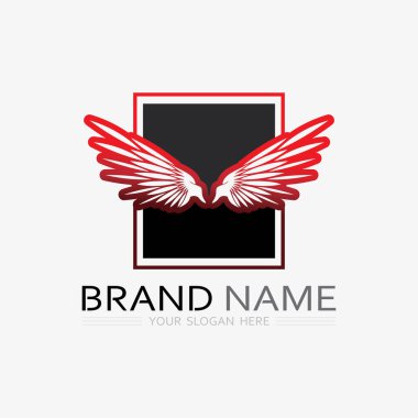 Kanatlar logo vektör simgesi çizim şablonu