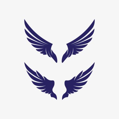 Kanatlar logo vektör simgesi çizim şablonu