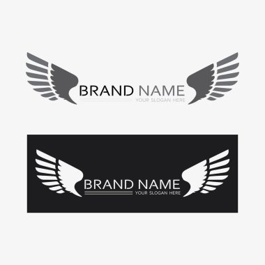 Kanatlar logo vektör simgesi çizim şablonu