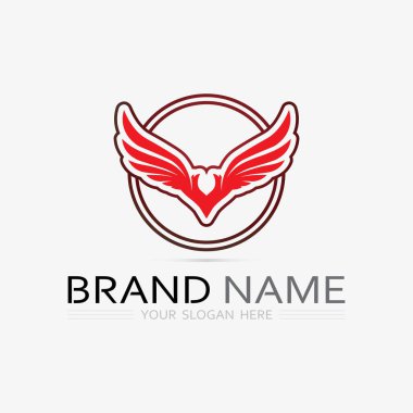 Kanatlar logo vektör simgesi çizim şablonu