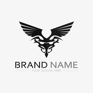 Kanatlar logo vektör simgesi çizim şablonu