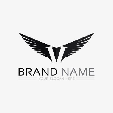 Kanatlar logo vektör simgesi çizim şablonu