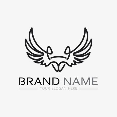 Kanatlar logo vektör simgesi çizim şablonu