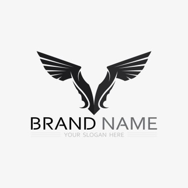 Kanatlar logo vektör simgesi çizim şablonu