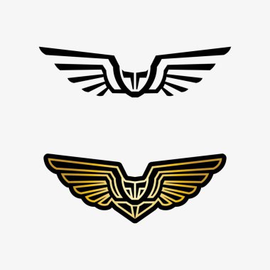 Kanatlar logo vektör simgesi çizim şablonu
