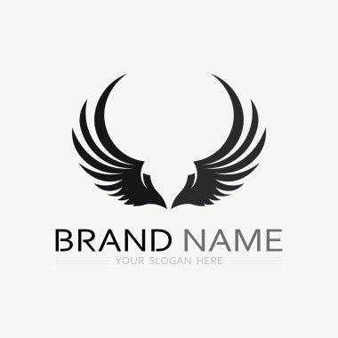 Kanatlar logo vektör simgesi çizim şablonu