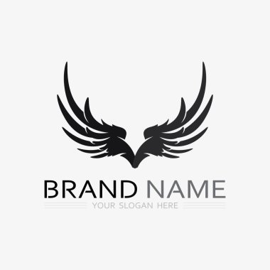 Kanatlar logo vektör simgesi çizim şablonu