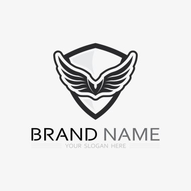Kanatlar logo vektör simgesi çizim şablonu