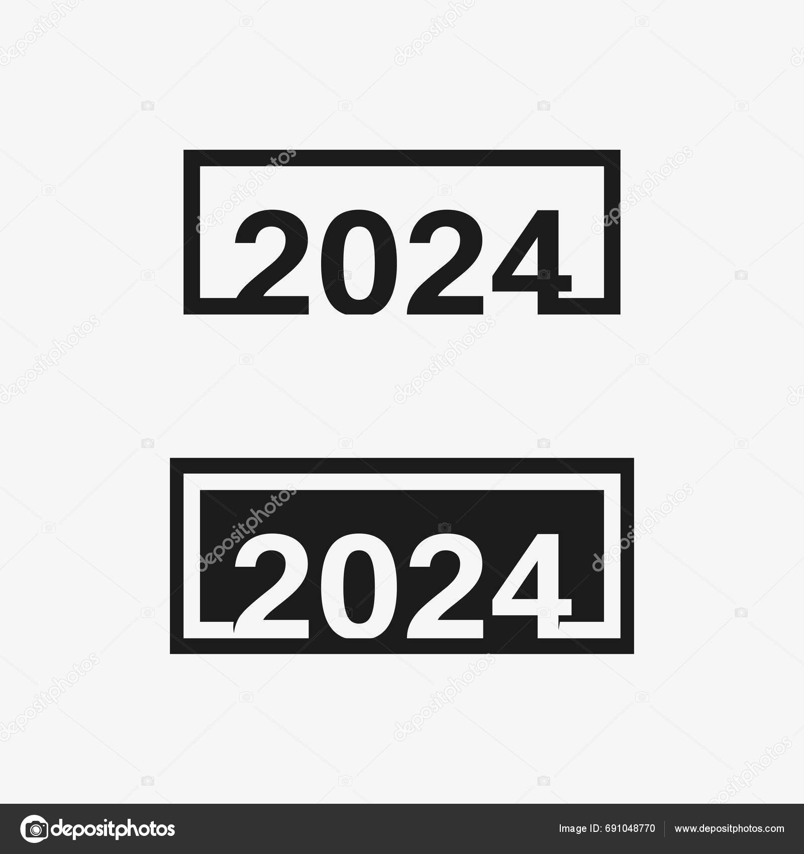 2024 New Year Christmas Logo 2024 Number Design Illustration Stock