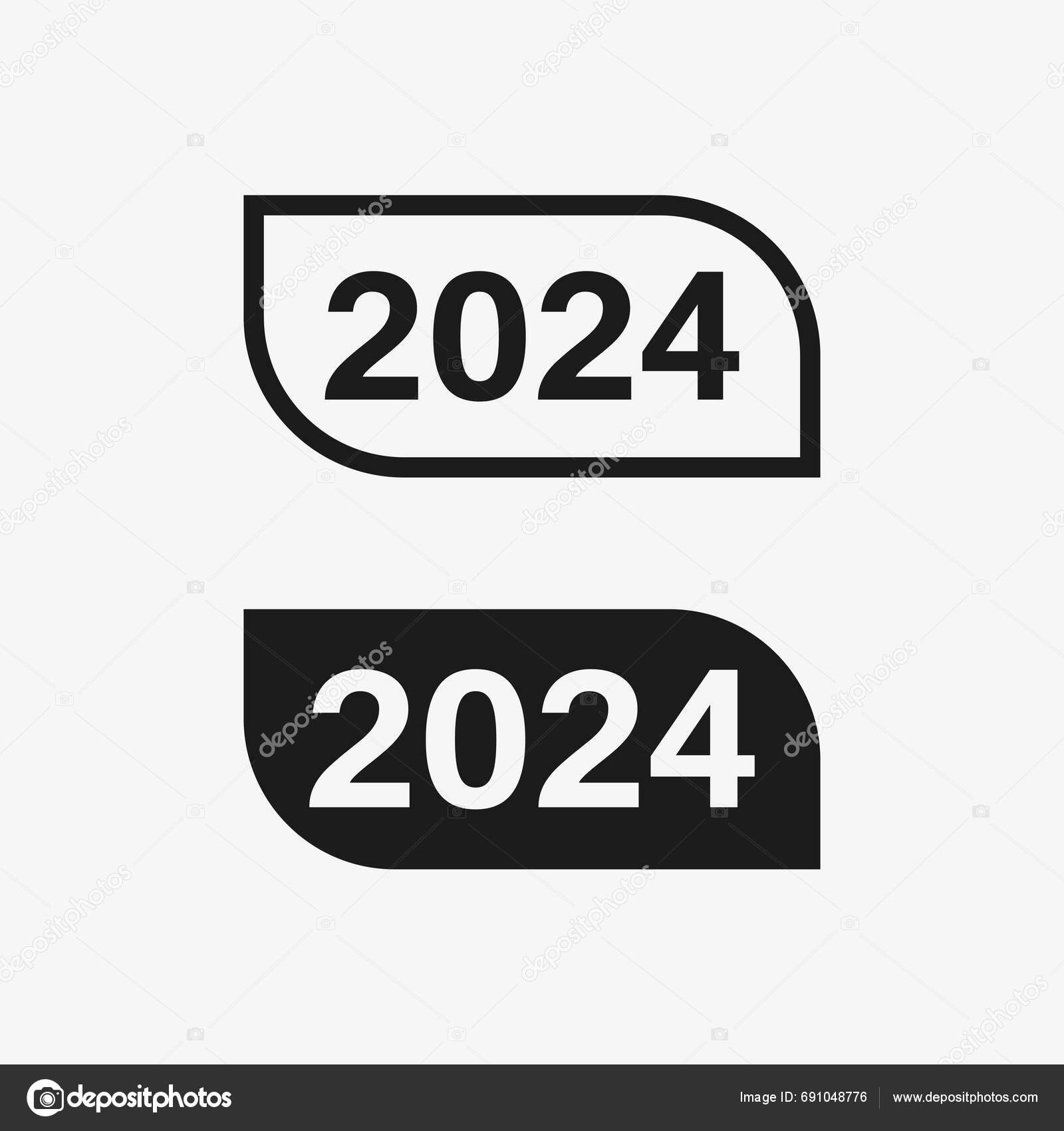 2024 New Year Christmas Logo 2024 Number Design Illustration Stock
