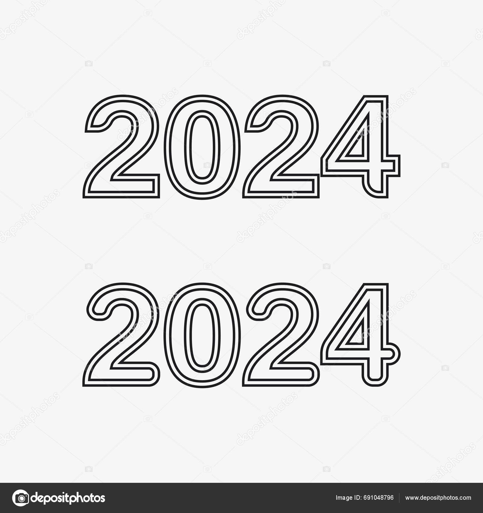 2024 New Year Christmas Logo 2024 Number Design Illustration Stock